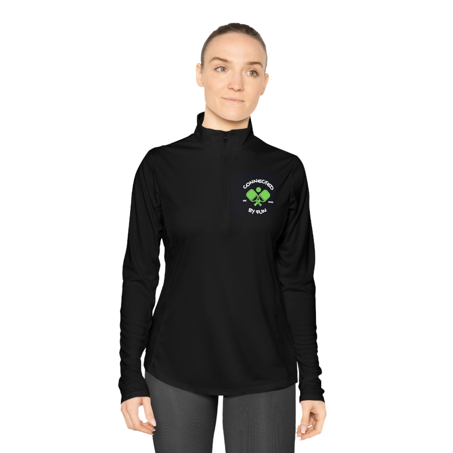 Women's Quarter-Zip Light Weight Pullover Connected By Fun