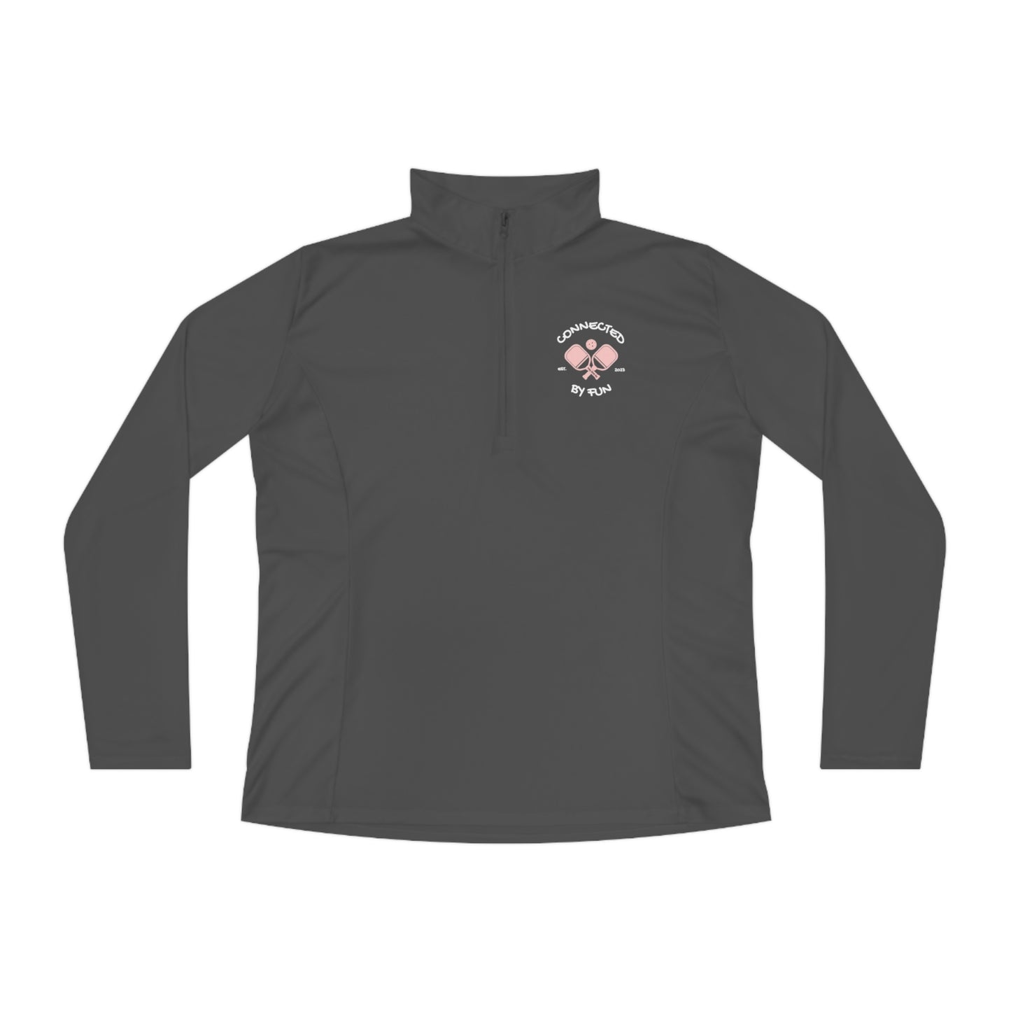 Women's Quarter-Zip Light Weight Pullover Connected By Fun